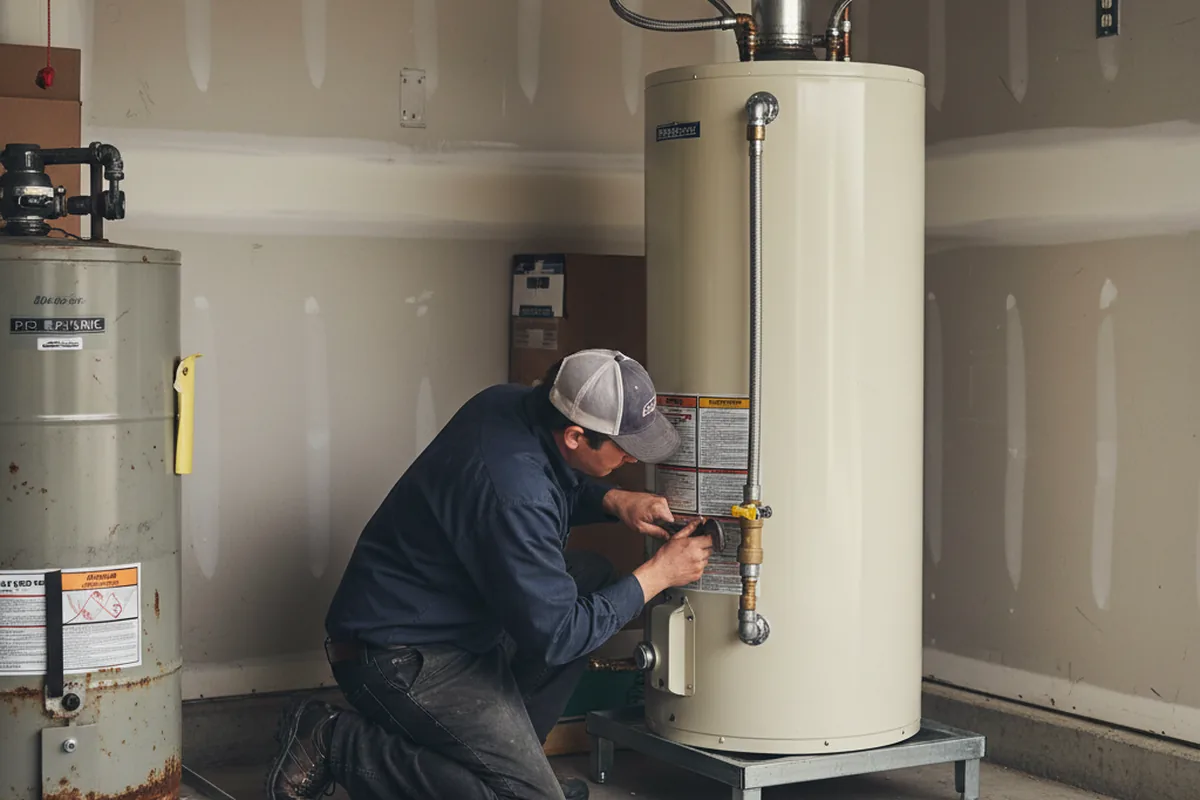 Water heater and shutoff valve replacement in Runge